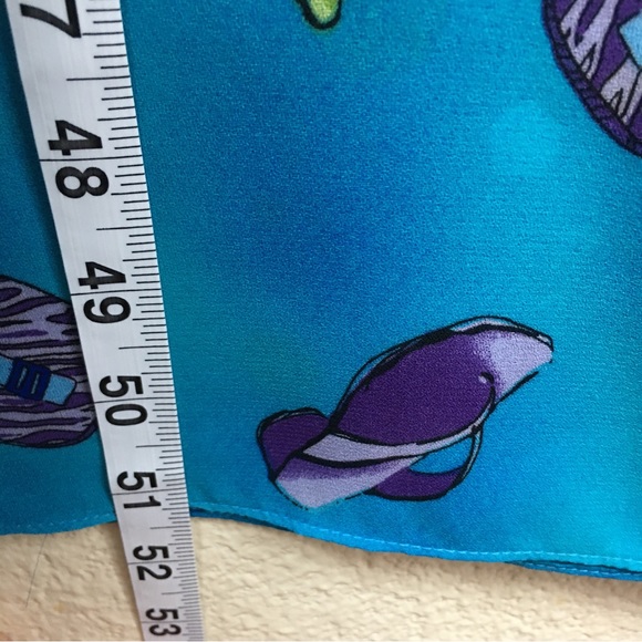 Cynthia Taylor Women's Turquoise Blue Sandal Purse Print Maxi Dress Size L - Picture 12 of 13